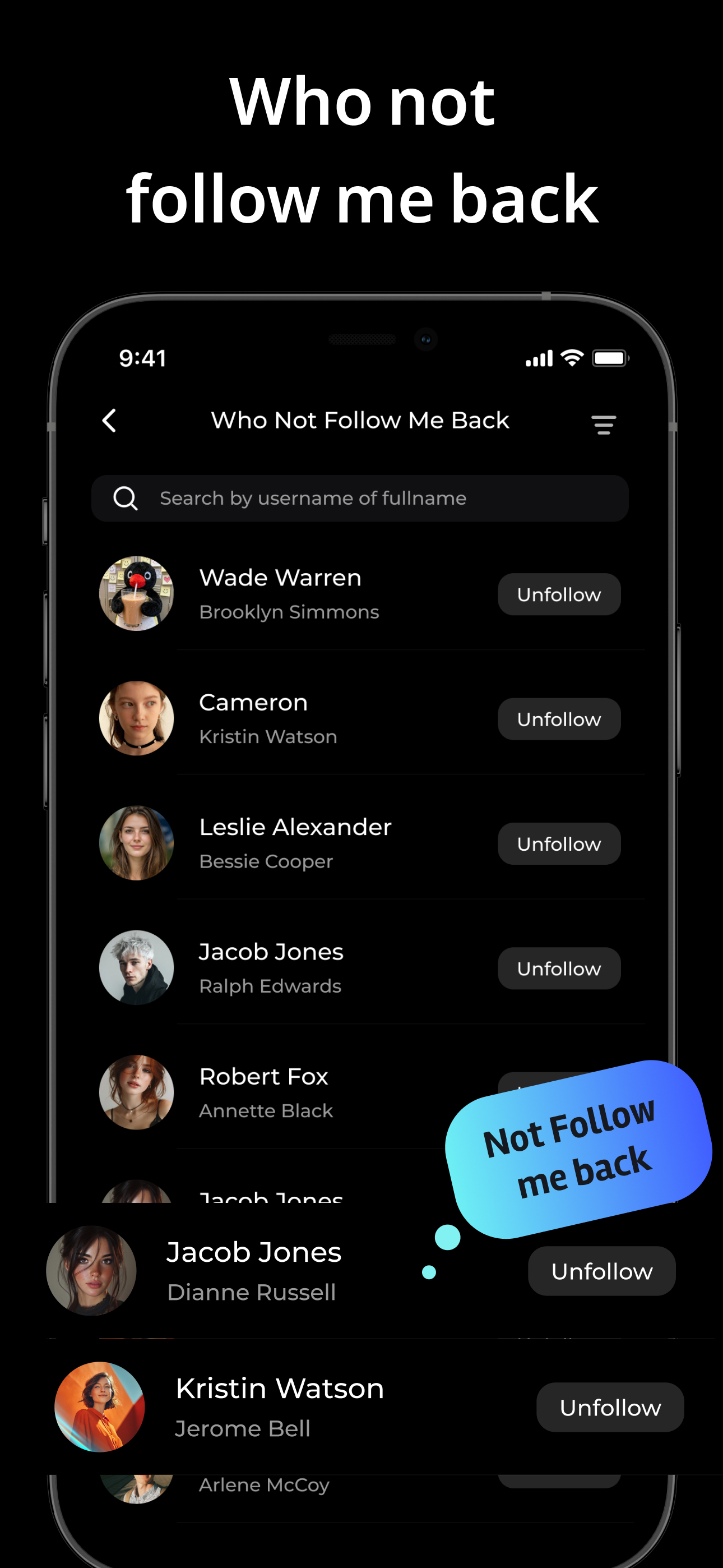 Follower changes screen in Reports